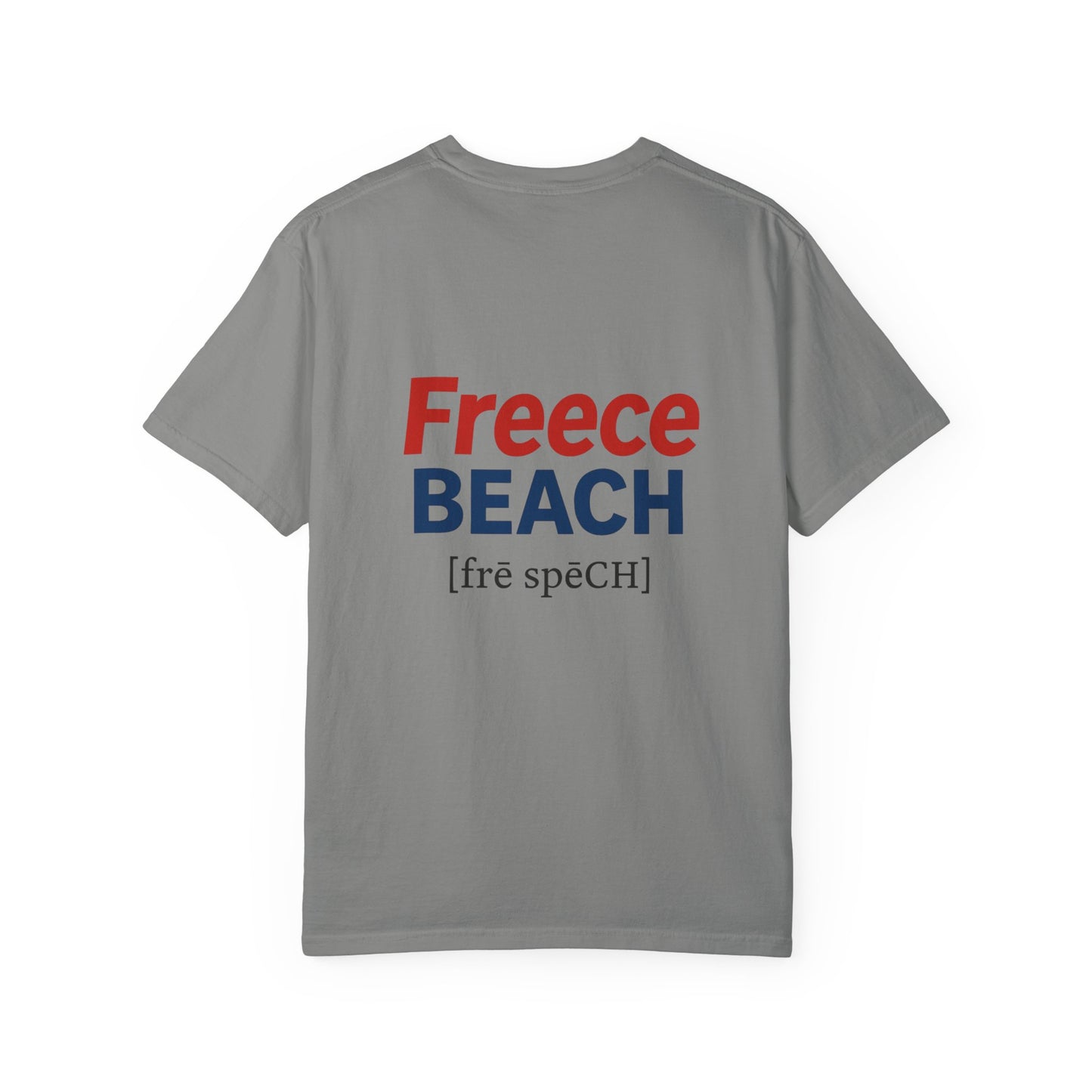 Freece Beach Graphic T-shirt - Bold Patriotic Logo