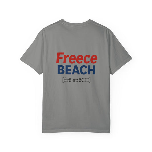 Freece Beach Graphic T-shirt - Bold Patriotic Logo