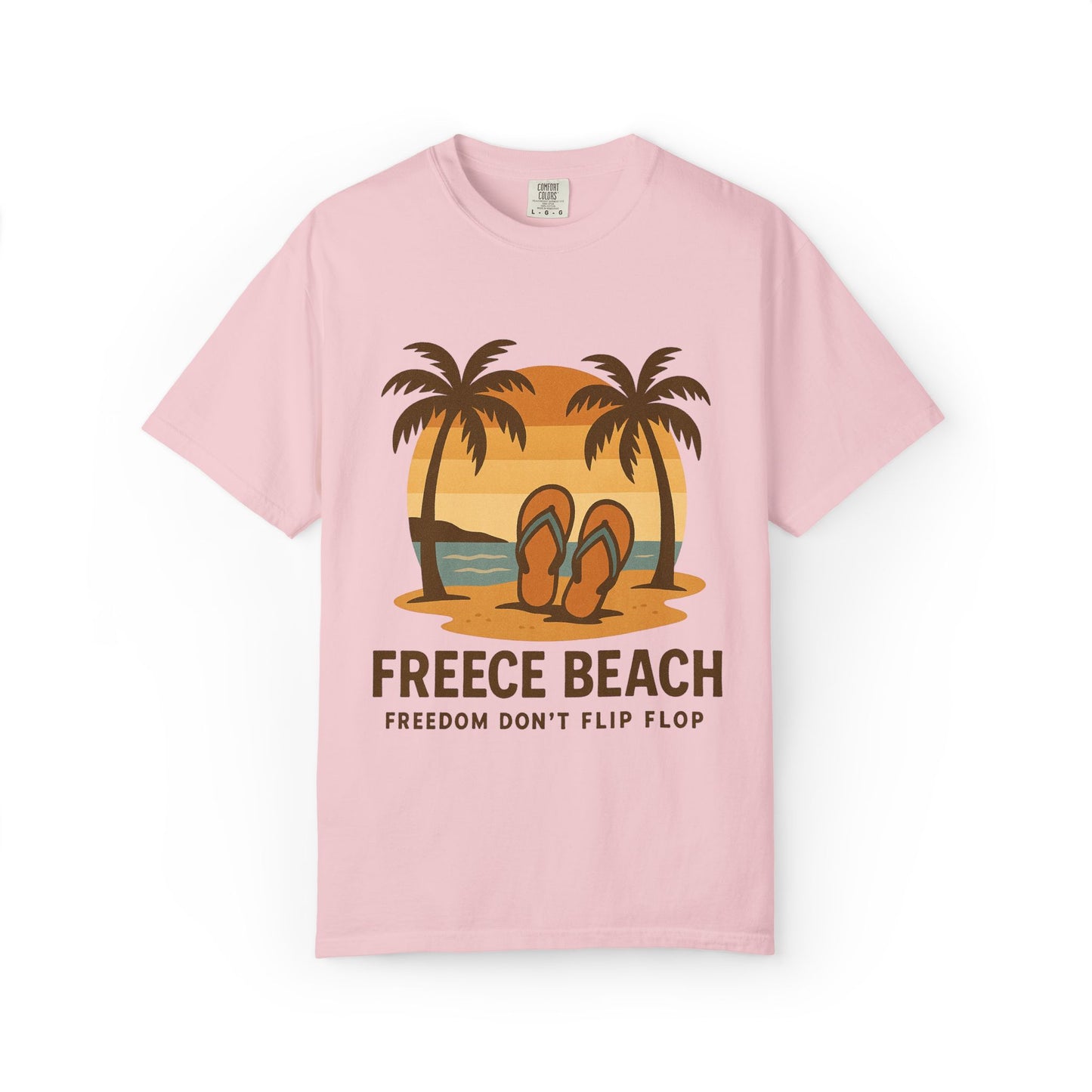 Freece Beach Graphic T-Shirt - Freedom Don’t Flip Flop