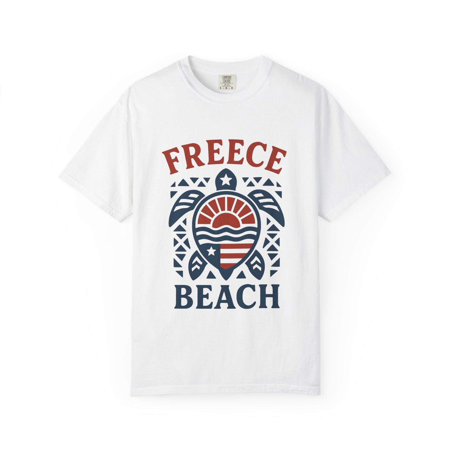 Freece Beach Tribal Turtle Tee – Patriotic Edition