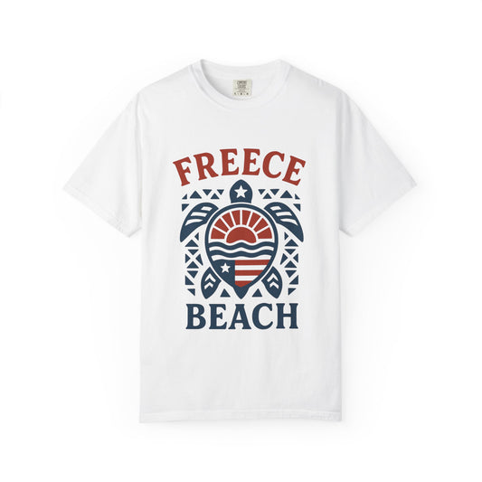 Freece Beach Tribal Turtle Tee – Patriotic Edition