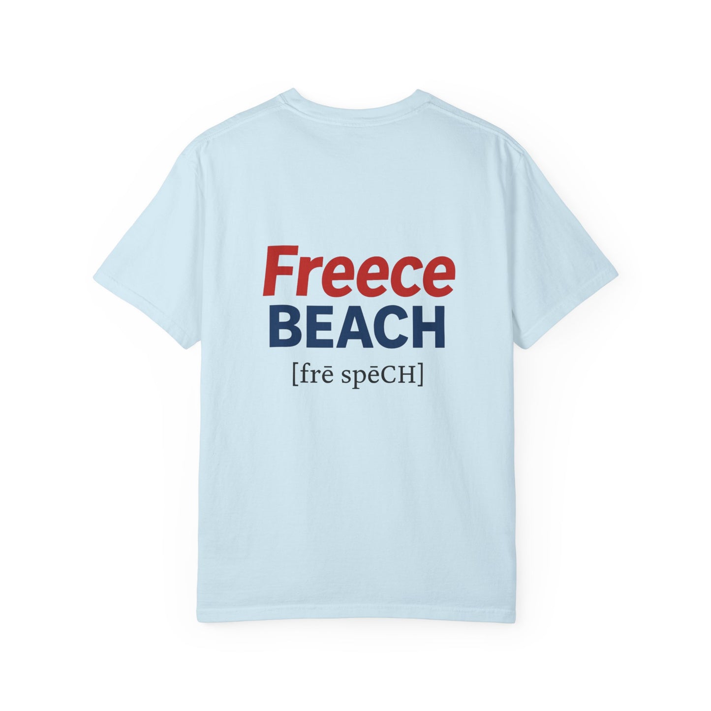 Freece Beach Graphic T-shirt - Bold Patriotic Logo