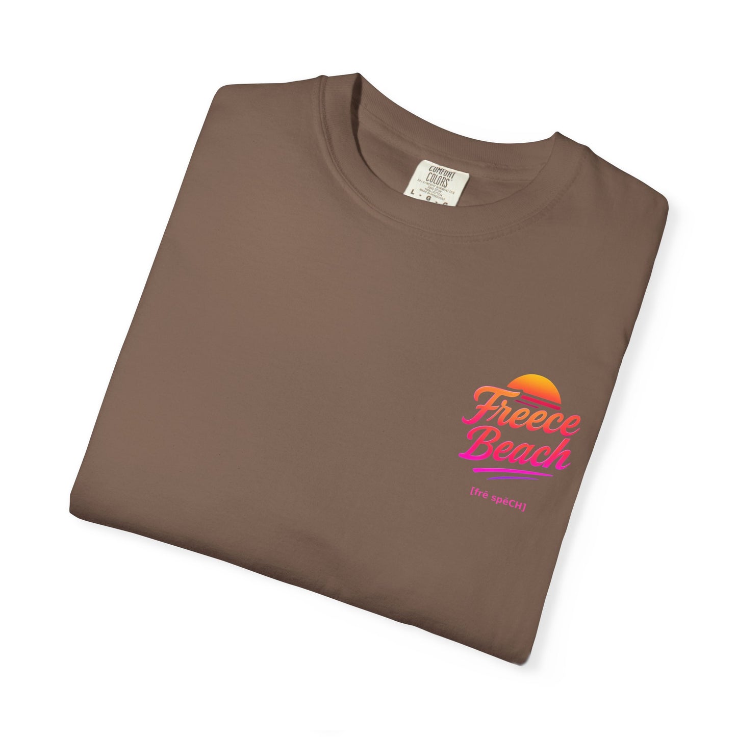 Freece Beach Graphic T-Shirt — Warm Neon Logo Tee