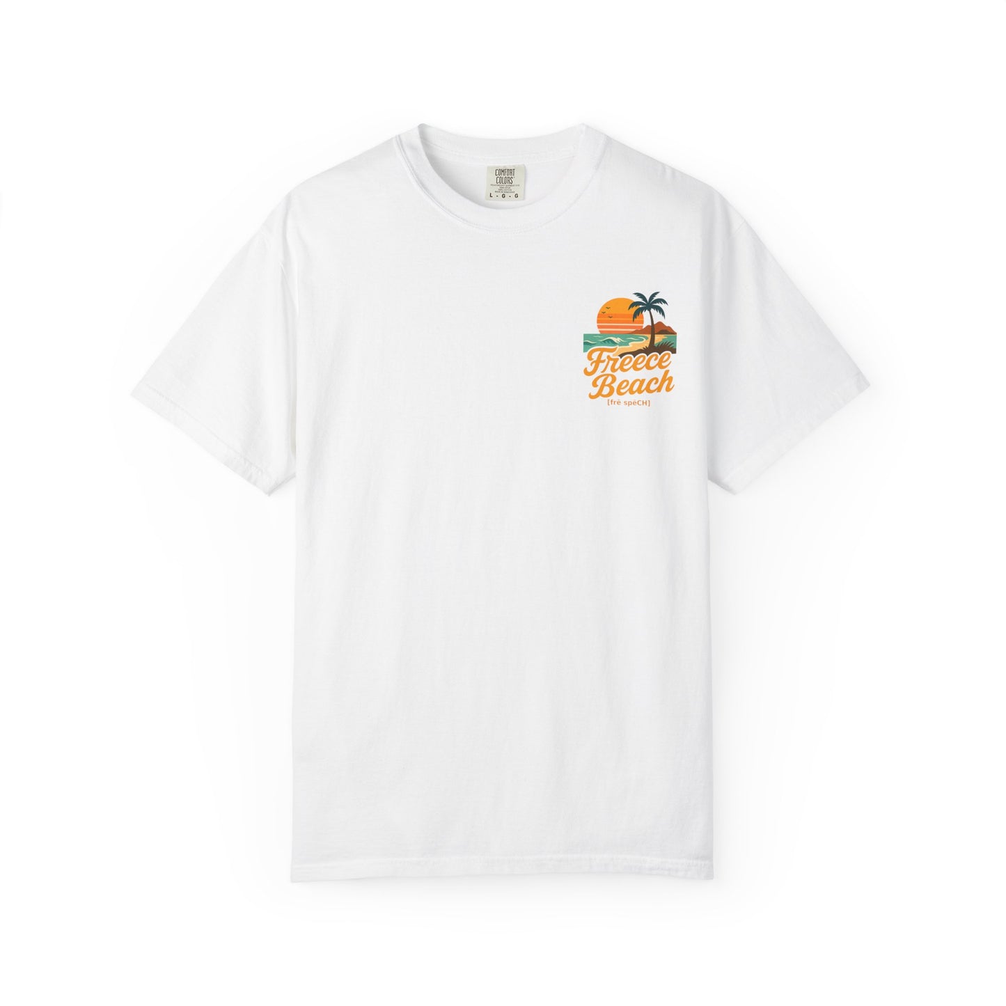 Freece Beach Graphic T-Shirt — Vintage Sunset Logo Tee