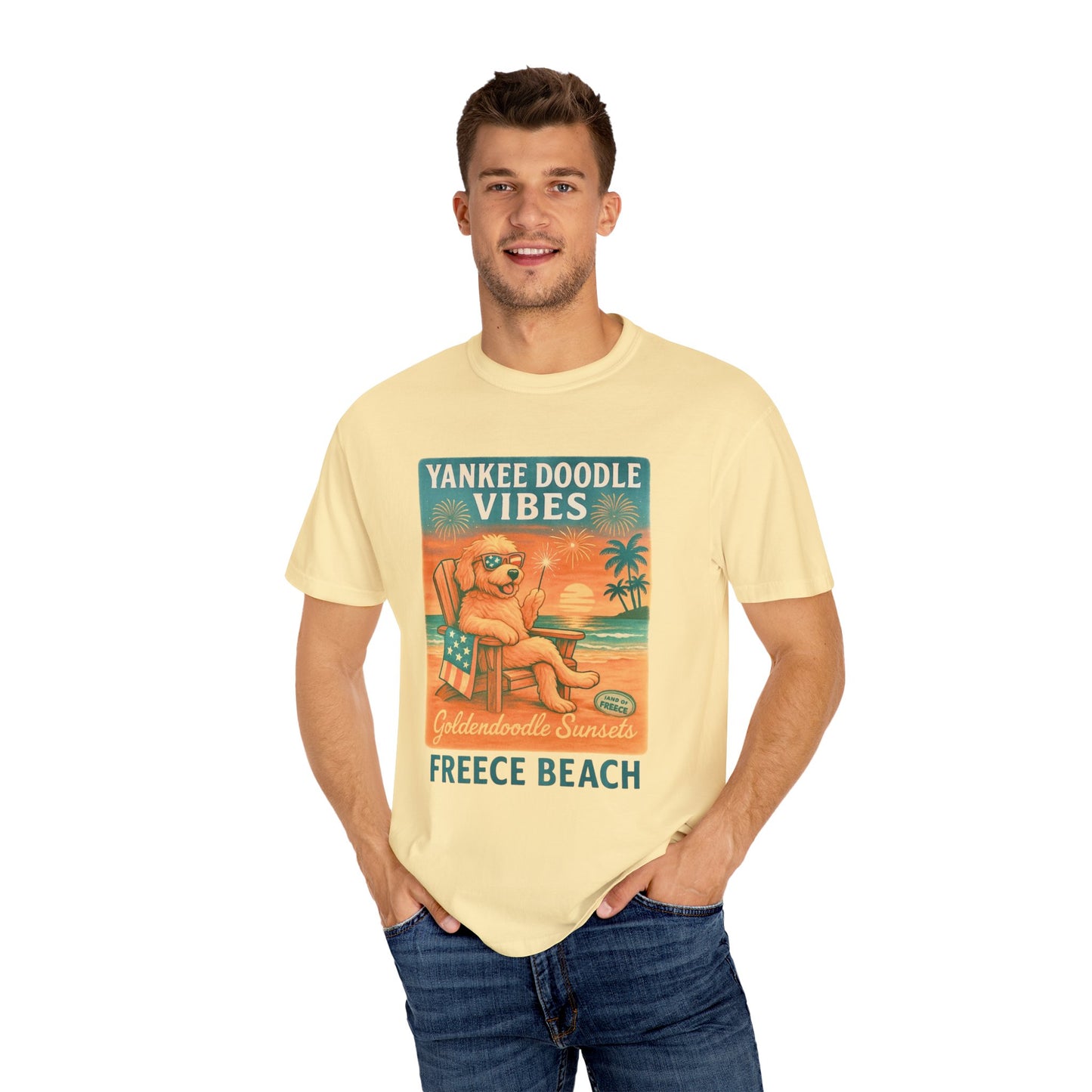 Freece Beach Goldendoodle Sunsets Tee