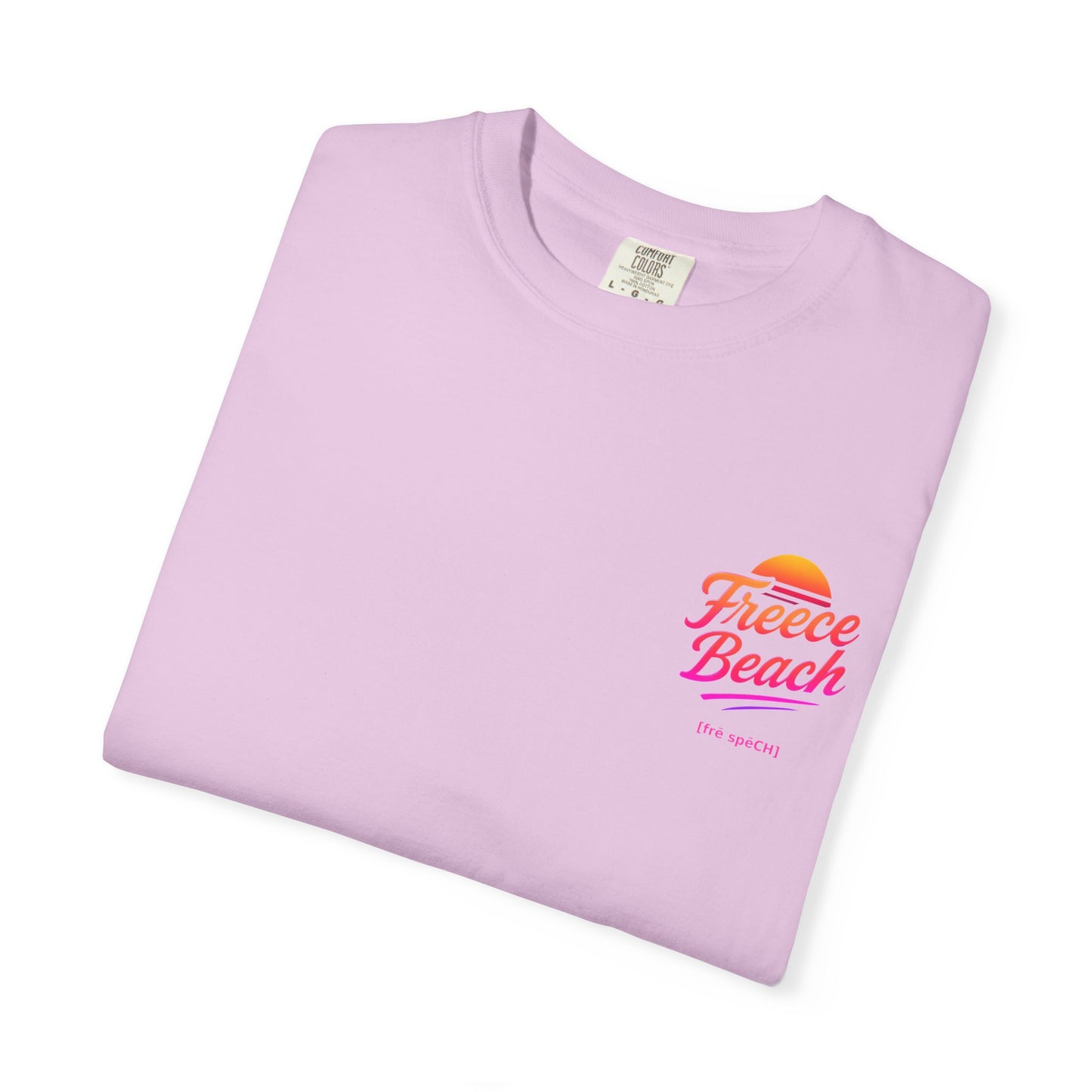 Freece Beach Graphic T-Shirt — Warm Neon Logo Tee