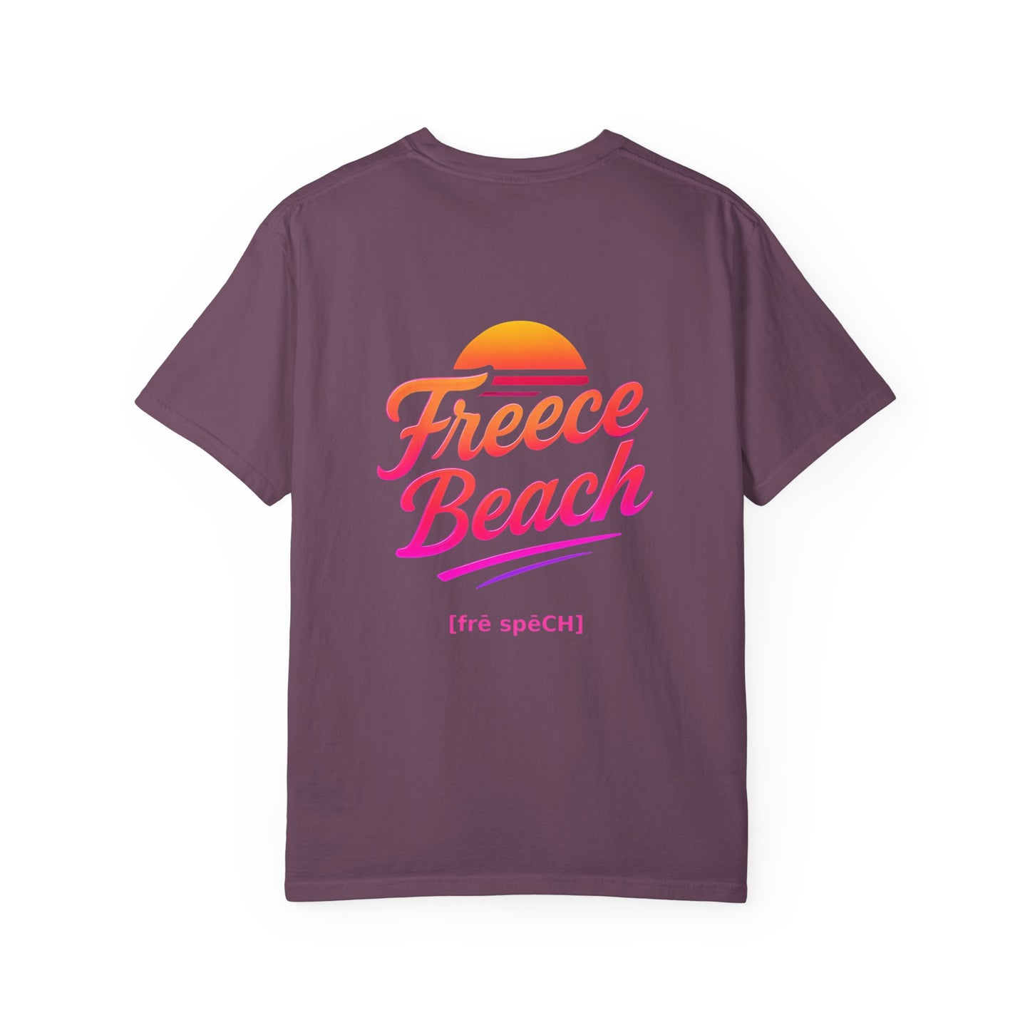 Freece Beach Graphic T-Shirt — Warm Neon Logo Tee