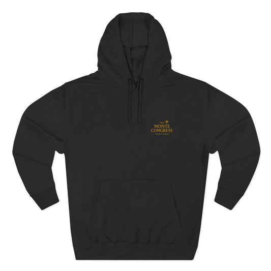 The Monte Congress Black Fleece Hoodie with Gold 'Monte Congress' Chest Logo