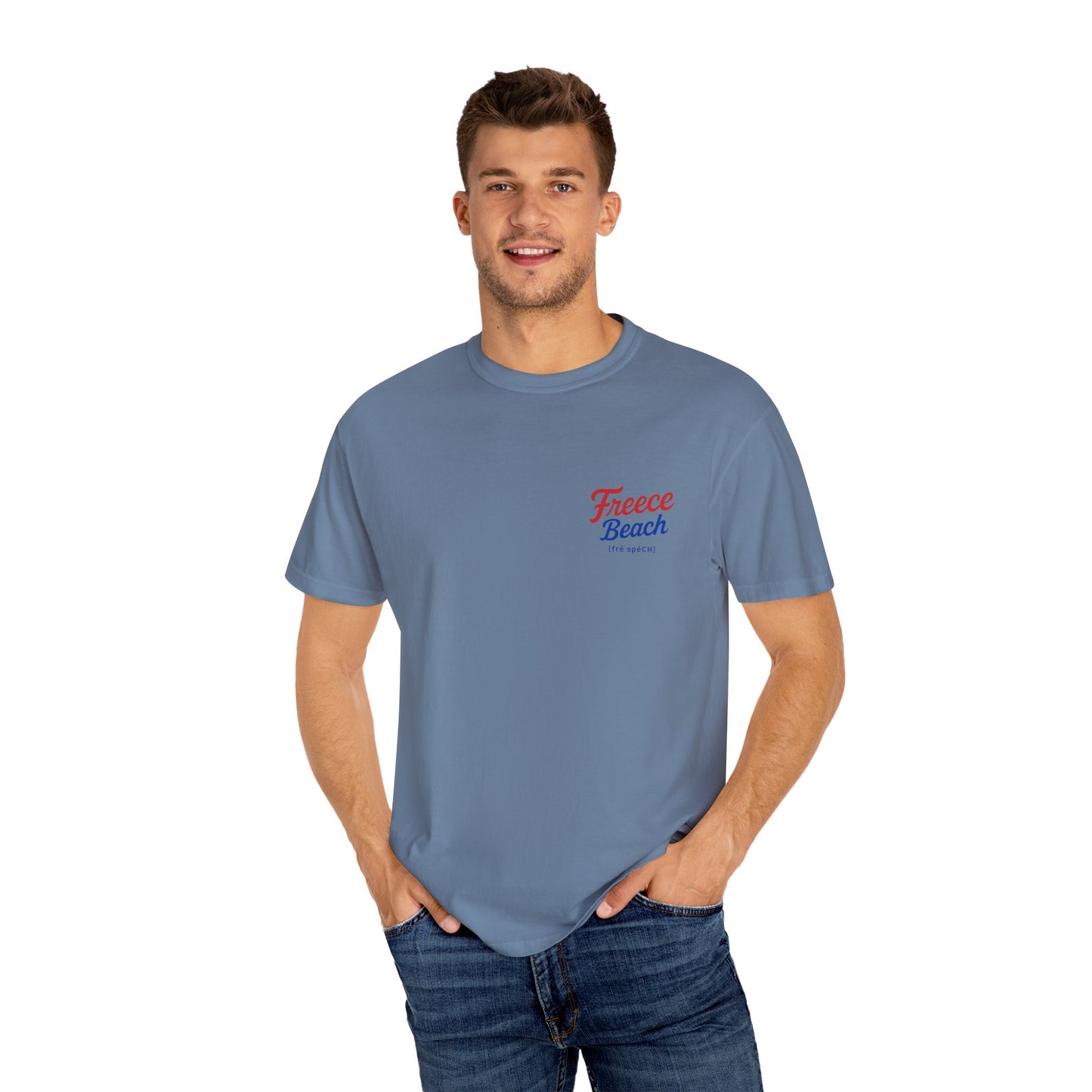 Freece Beach “Sunset & Sparks” Tee - Patriotic Edition