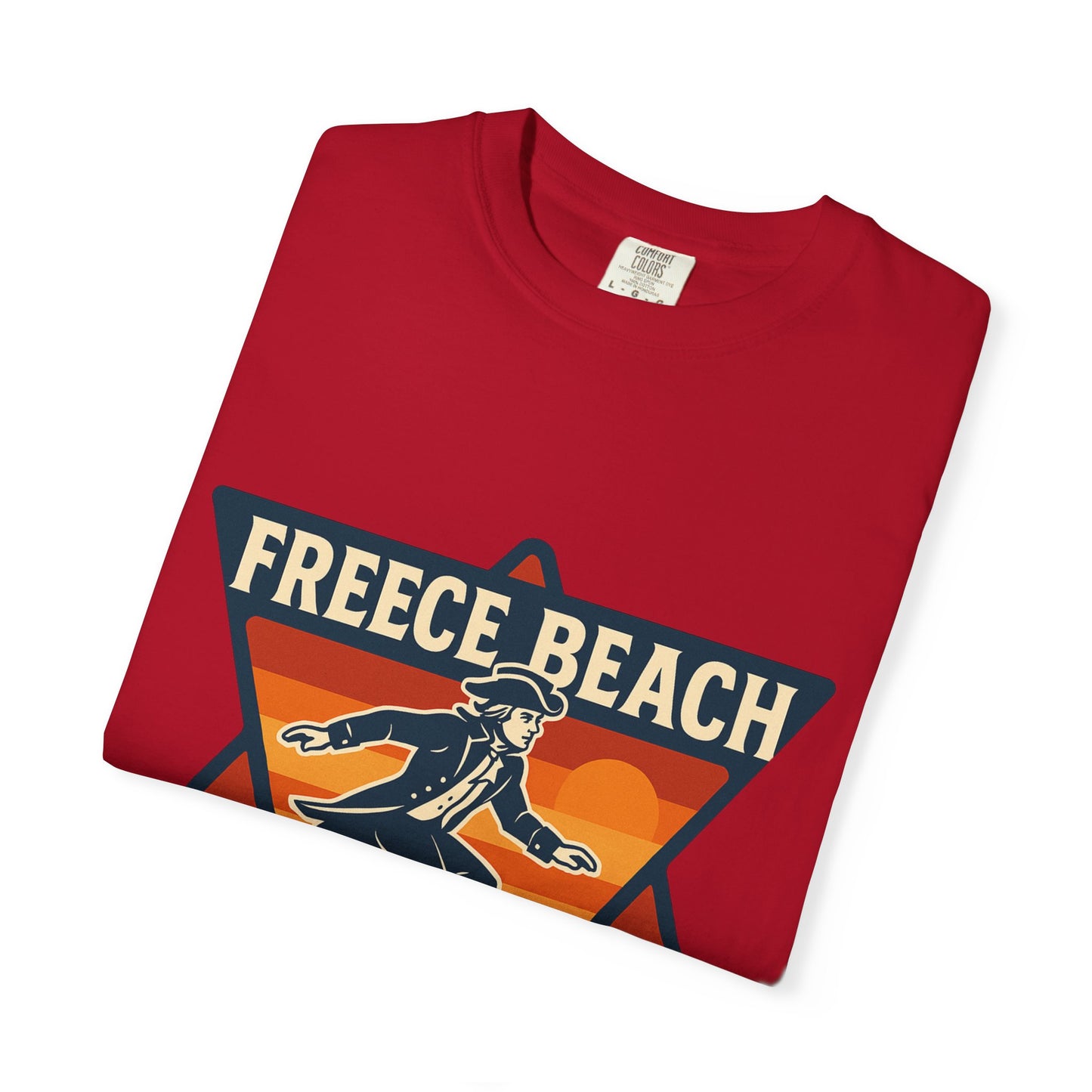 Freece Beach Life, Liberty & Longboards Surfer Tee – Patriotic Edition