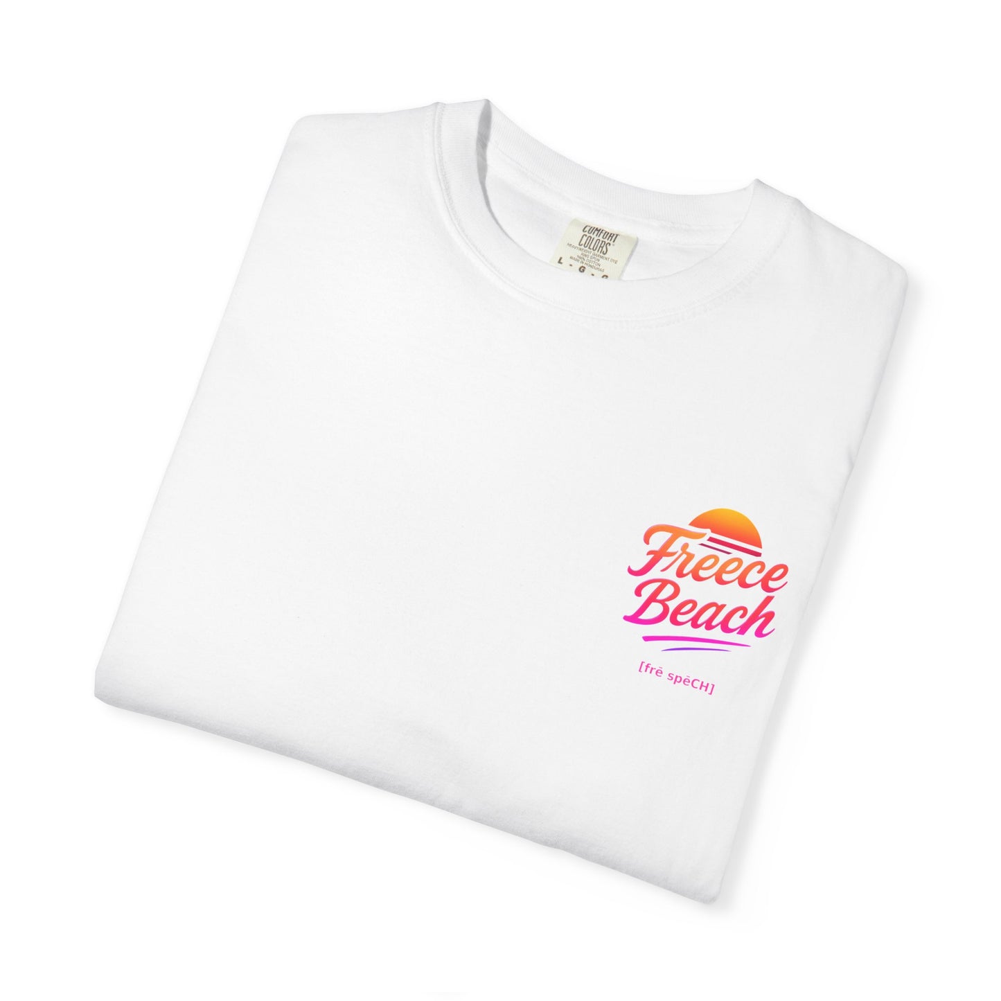 Freece Beach Graphic T-Shirt — Warm Neon Logo Tee