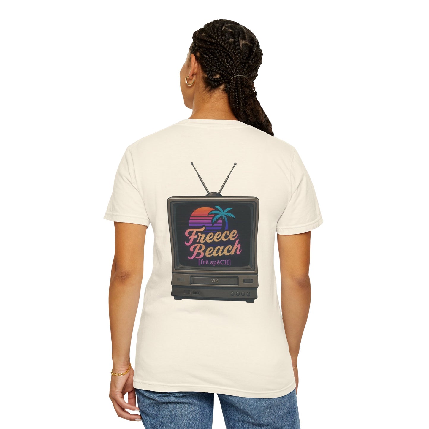 Vintage Beach TV Graphic Tee, Retro Style T-shirt