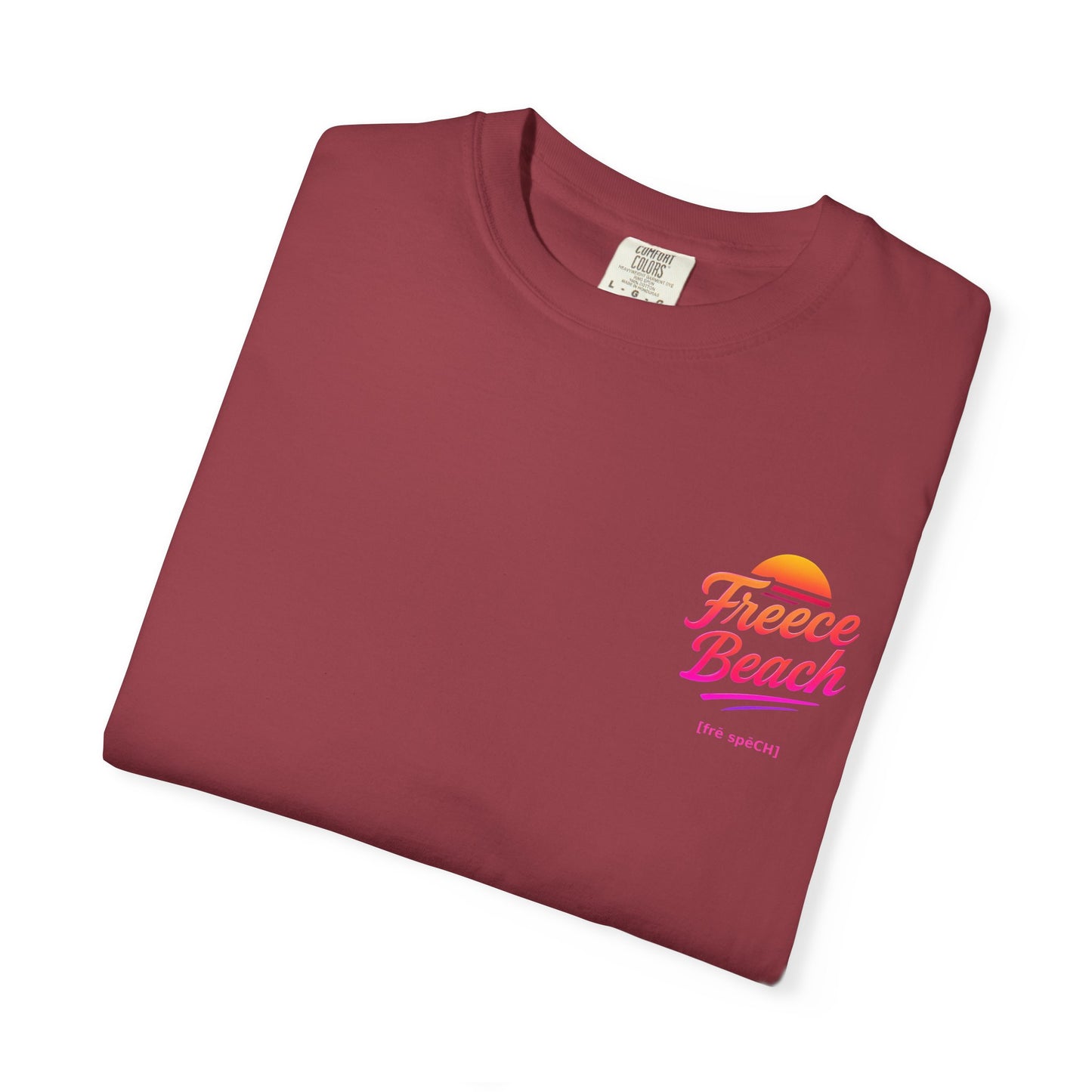 Freece Beach Graphic T-Shirt — Warm Neon Logo Tee