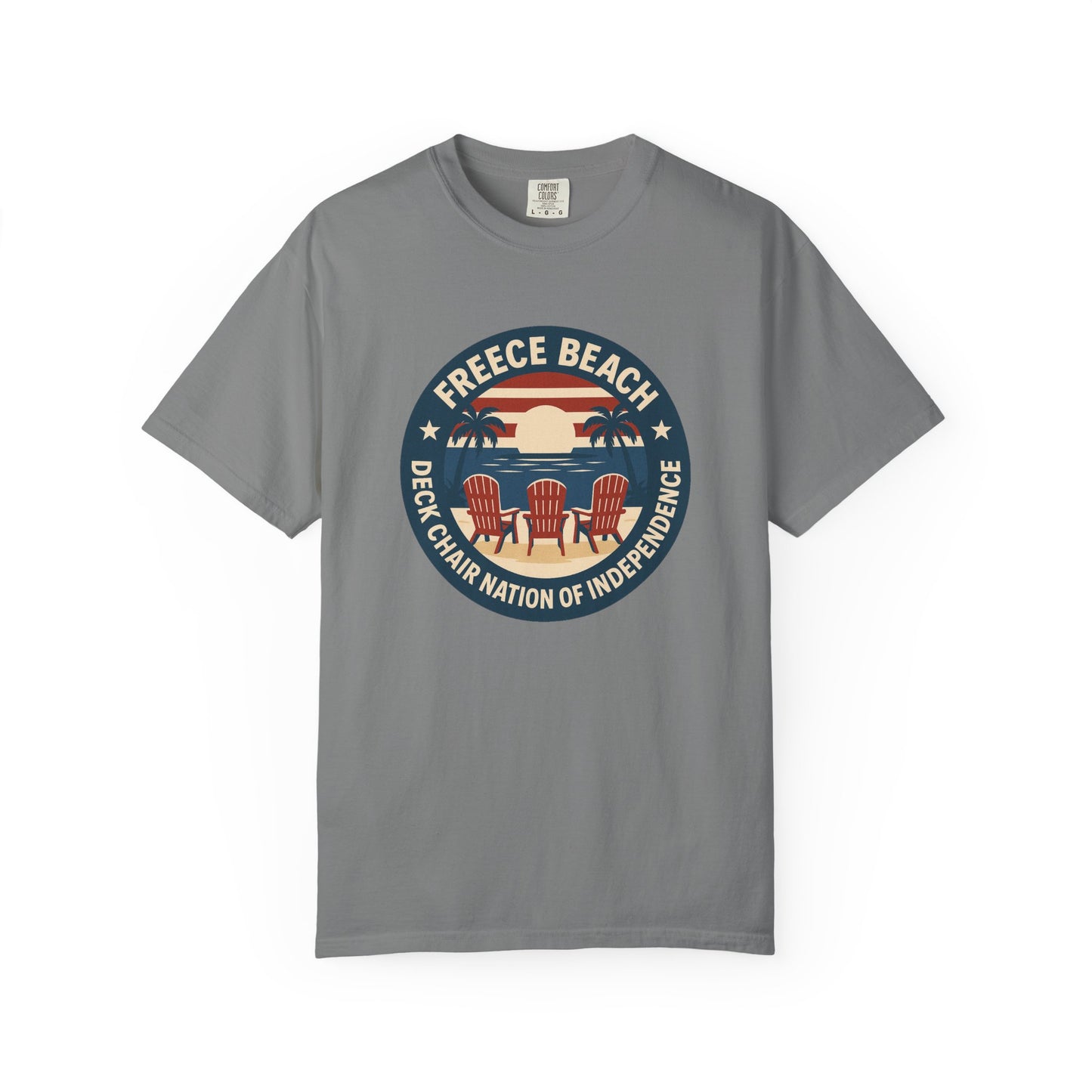 Freece Beach Graphic T-Shirt - Deck Chair Nation of Independence - Patriotic Edition