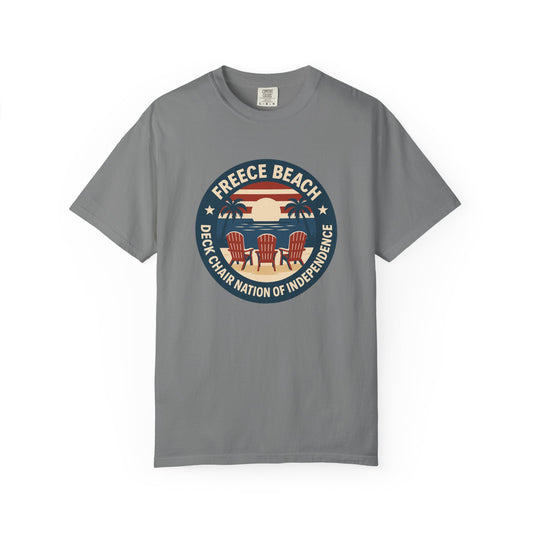 Freece Beach Graphic T-Shirt - Deck Chair Nation of Independence - Patriotic Edition