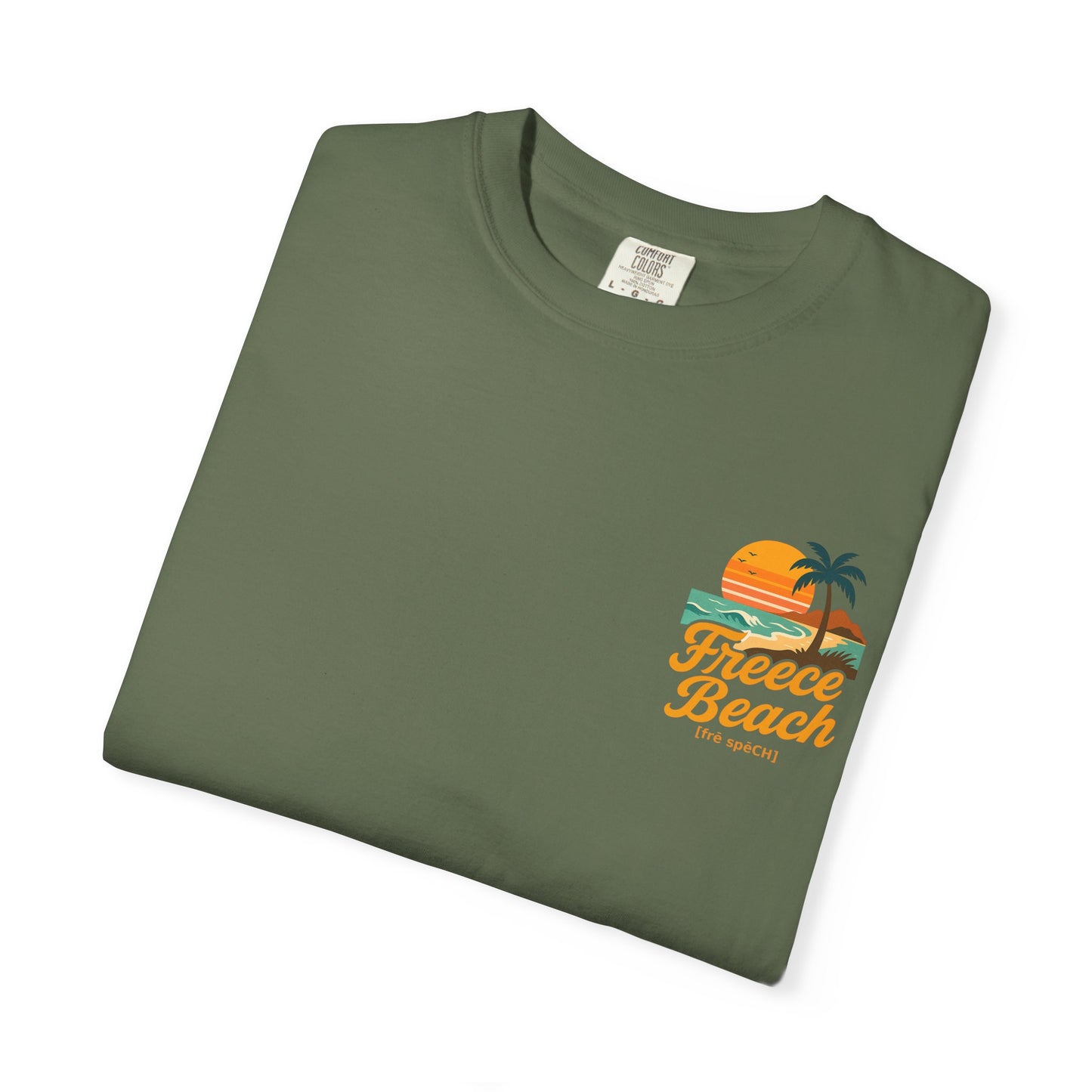 Freece Beach Graphic T-Shirt — Vintage Sunset Logo Tee