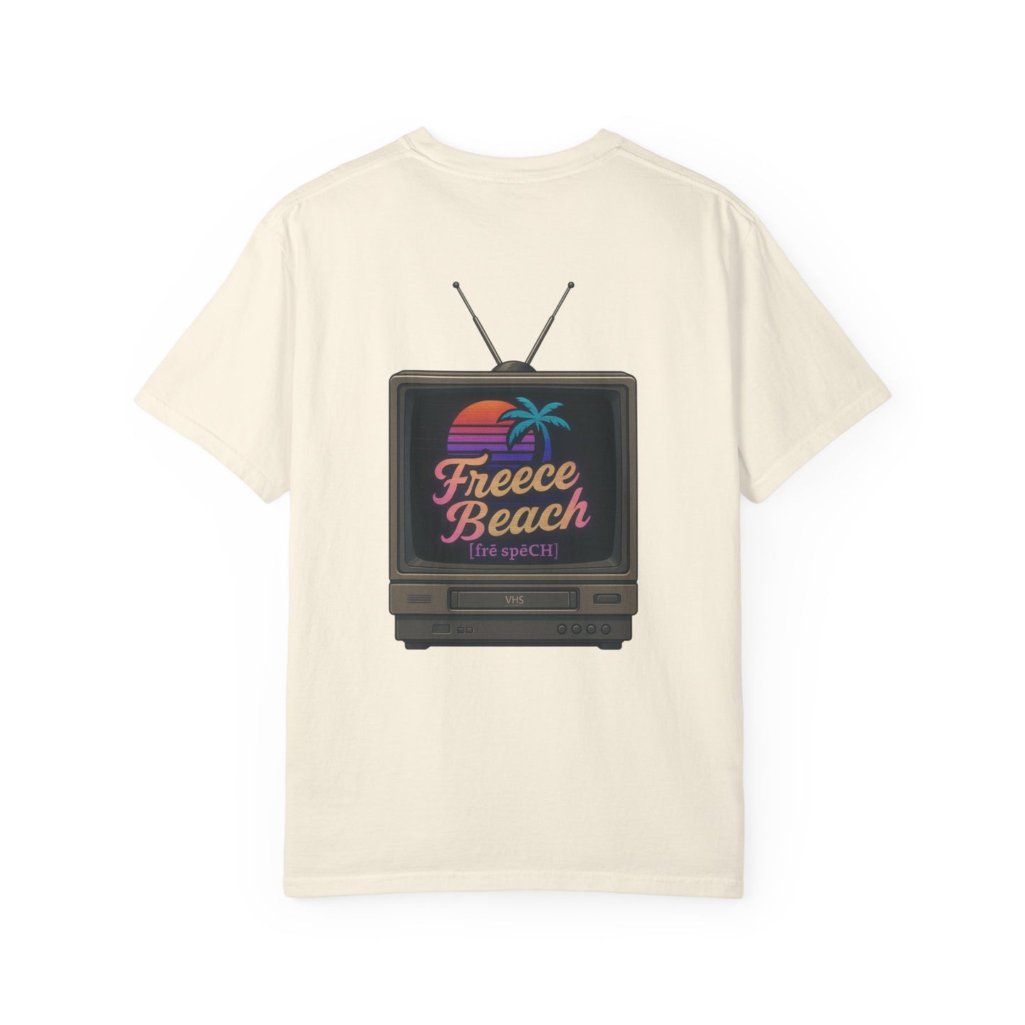 Freece Beach Graphic T-Shirt - Retro TV Logo Tee