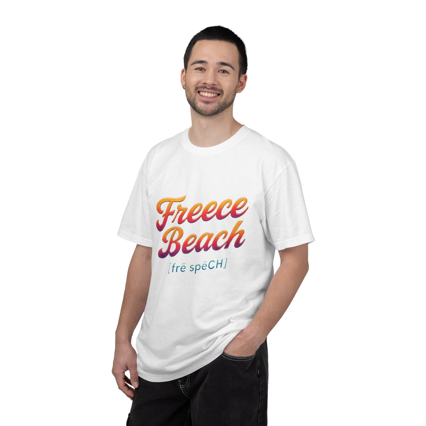 Freece Beach Graphic T‑Shirt — Neon Heat Logo Tee