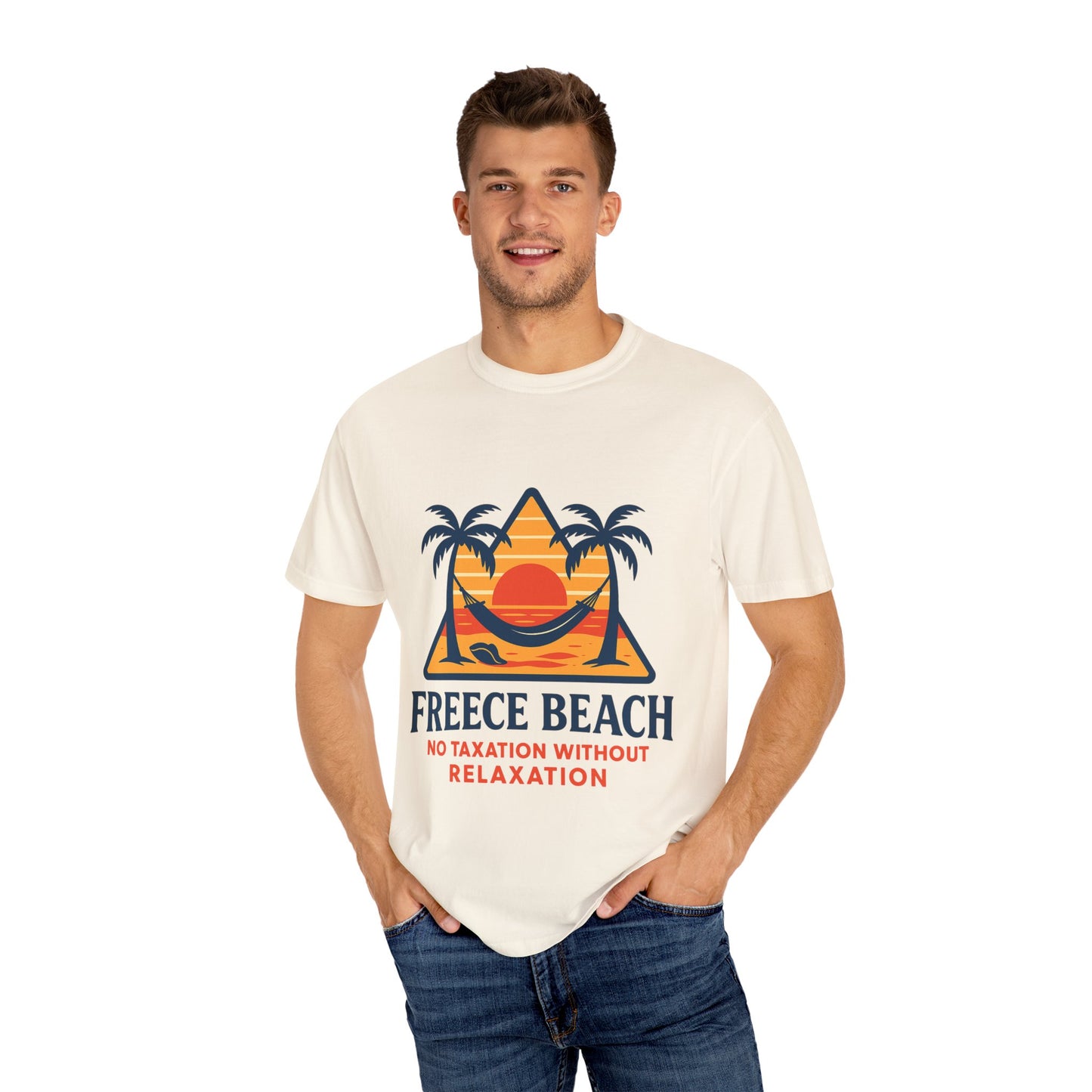 Freece Beach “No Taxation Without Relaxation” Sunset Tee