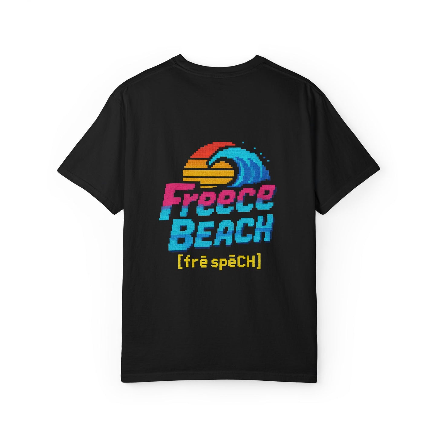 Freece Beach Graphic T-Shirt - Neon Retro Logo Tee