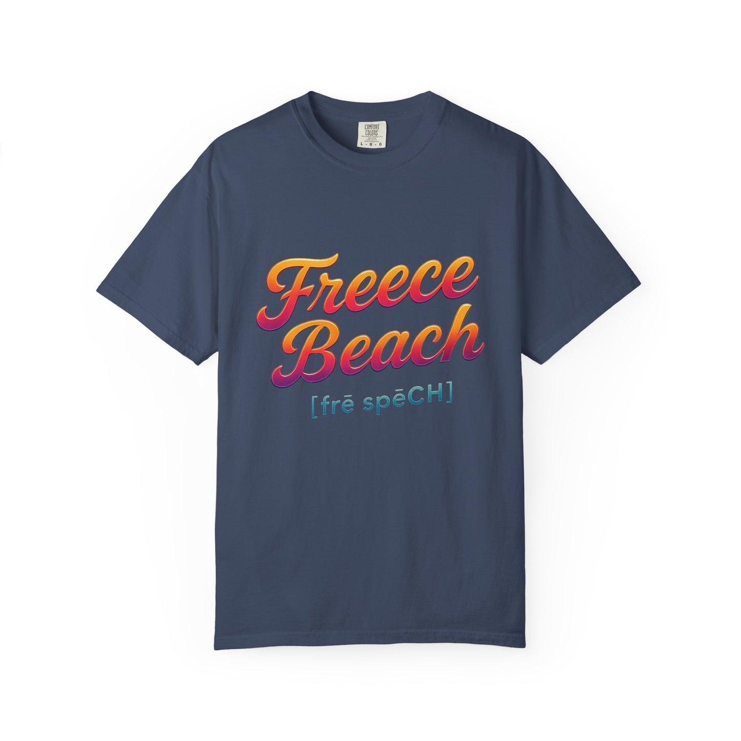 Freece Beach Graphic T‑Shirt — Neon Heat Logo Tee