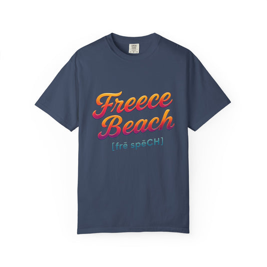Freece Beach Graphic T‑Shirt — Neon Heat Logo Tee