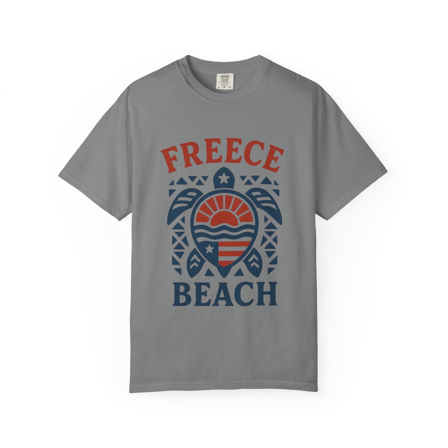 Freece Beach Tribal Turtle Tee – Patriotic Edition